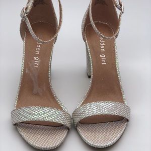 Madden Girl ivory and silver sandal